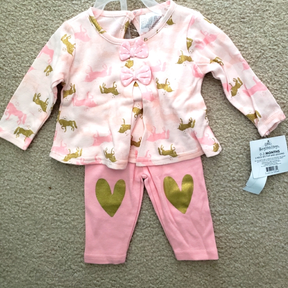 NWT Little Beginnings Pink Infant set